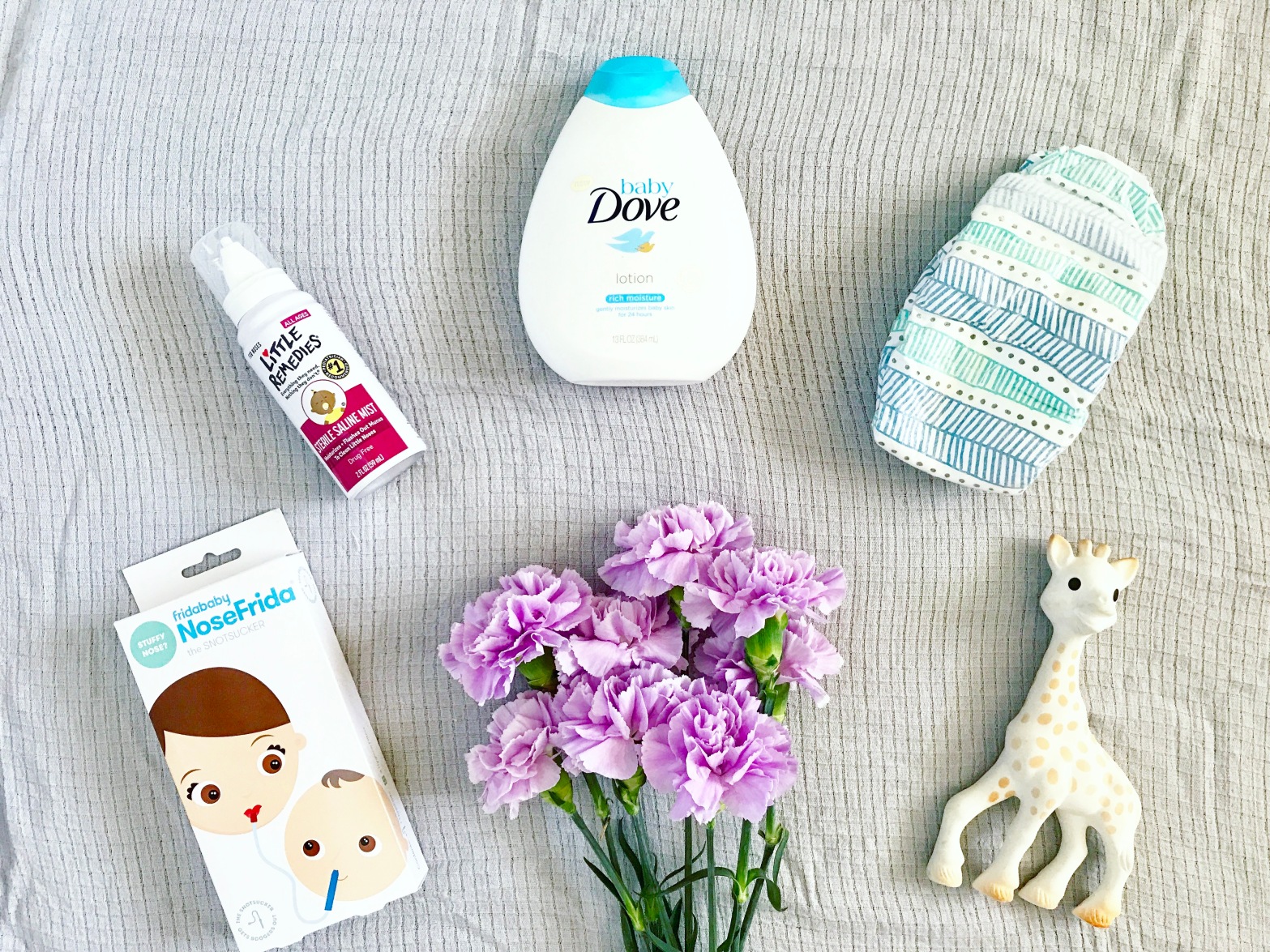 sophie the giraffe, dove, baby dove, lotion, honest company diapers, little remedies, nose frida, baby faves